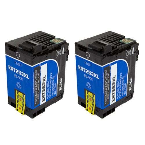 252XL Black (T252XL120) Remanufactured High Yield Ink Cartridge Twin Pack